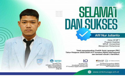 Sukses PKL di Industri Digital, Afif Nur Julianto Raih Tiga Sertifikat Kompetensi