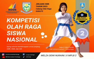 SMK Muhammadiyah 1 Purbalingga Sabet Juara 2 KOSN Tahun 2023 Cabor Karate