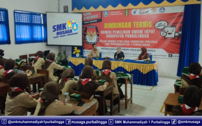 KPU Purbalingga Berikan Edukasi Pemilu dan Demokrasi Pemilihan Ketua IPM/OSIS SMK Muhammadiyah 1 Purbalingga
